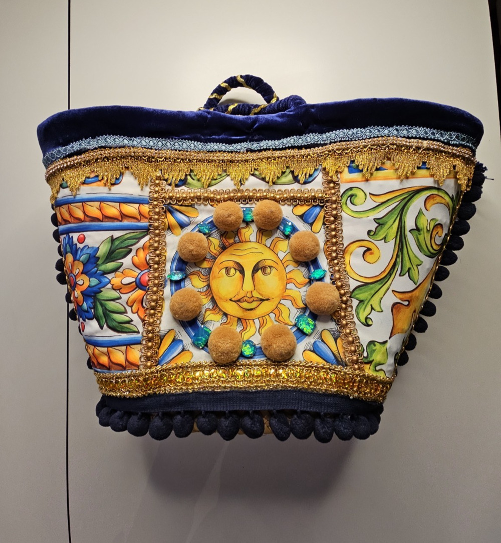 Mi Roshita Granada Spain Handmade Sun Coffa Tote Bag Velvet Tassels Clutch